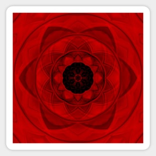 scarlet and red hexagonal floral fantasy kaleidoscopic design Sticker